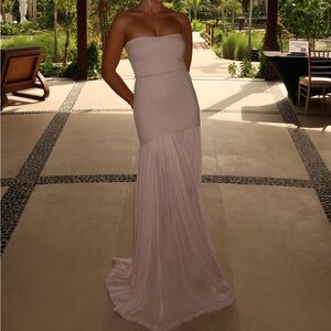 The Naomi Dress in Barely Pink by Helsa